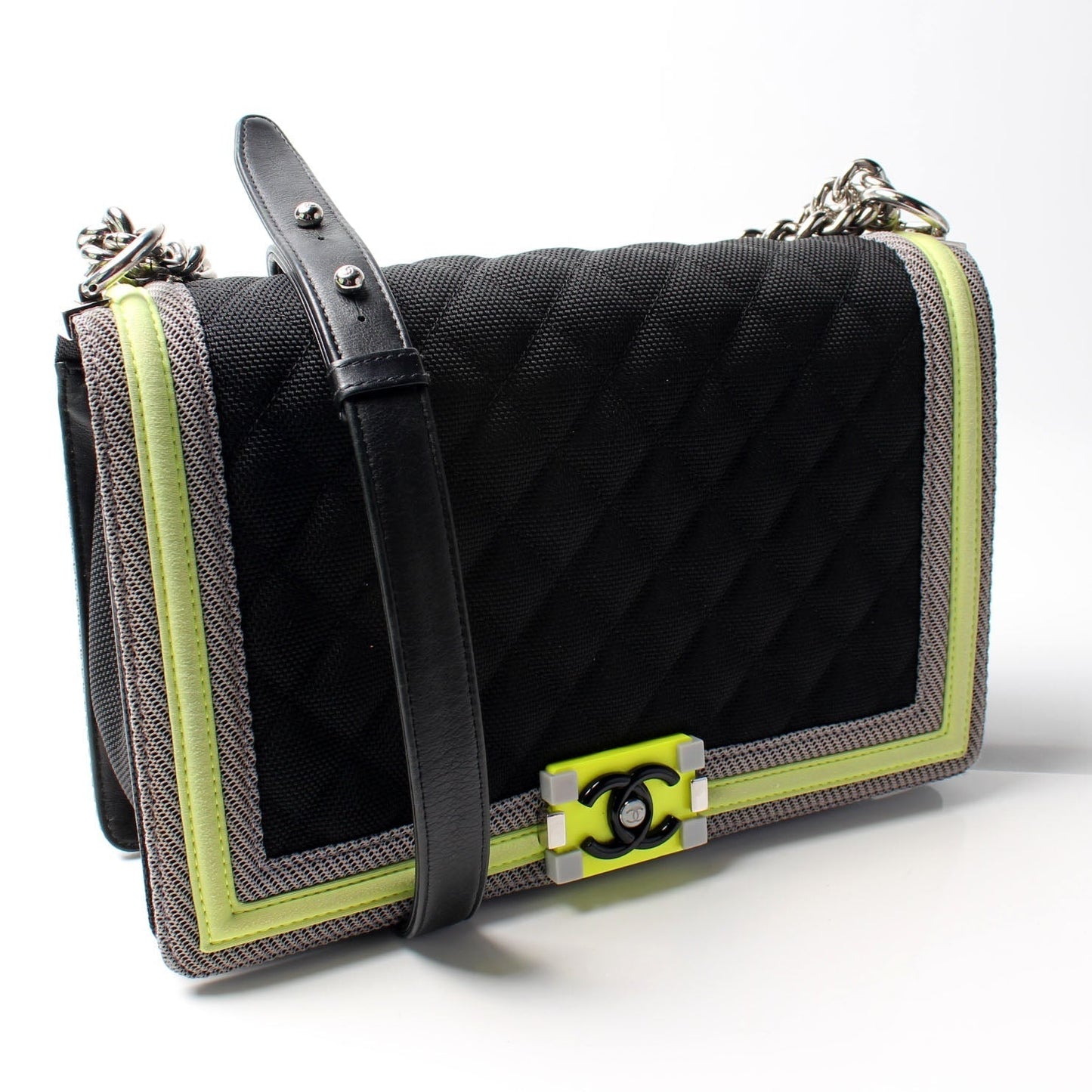 Chanel Boy Large Neon Nylon 22M Bag
