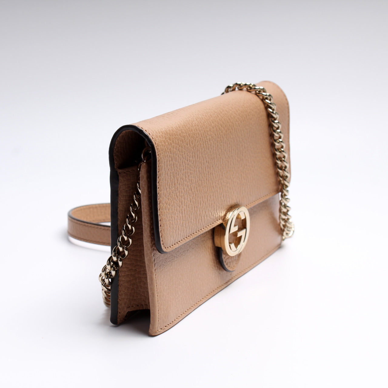 Gucci 510314 Dollar Calfskin Interlocking G Chain Wallet Bag