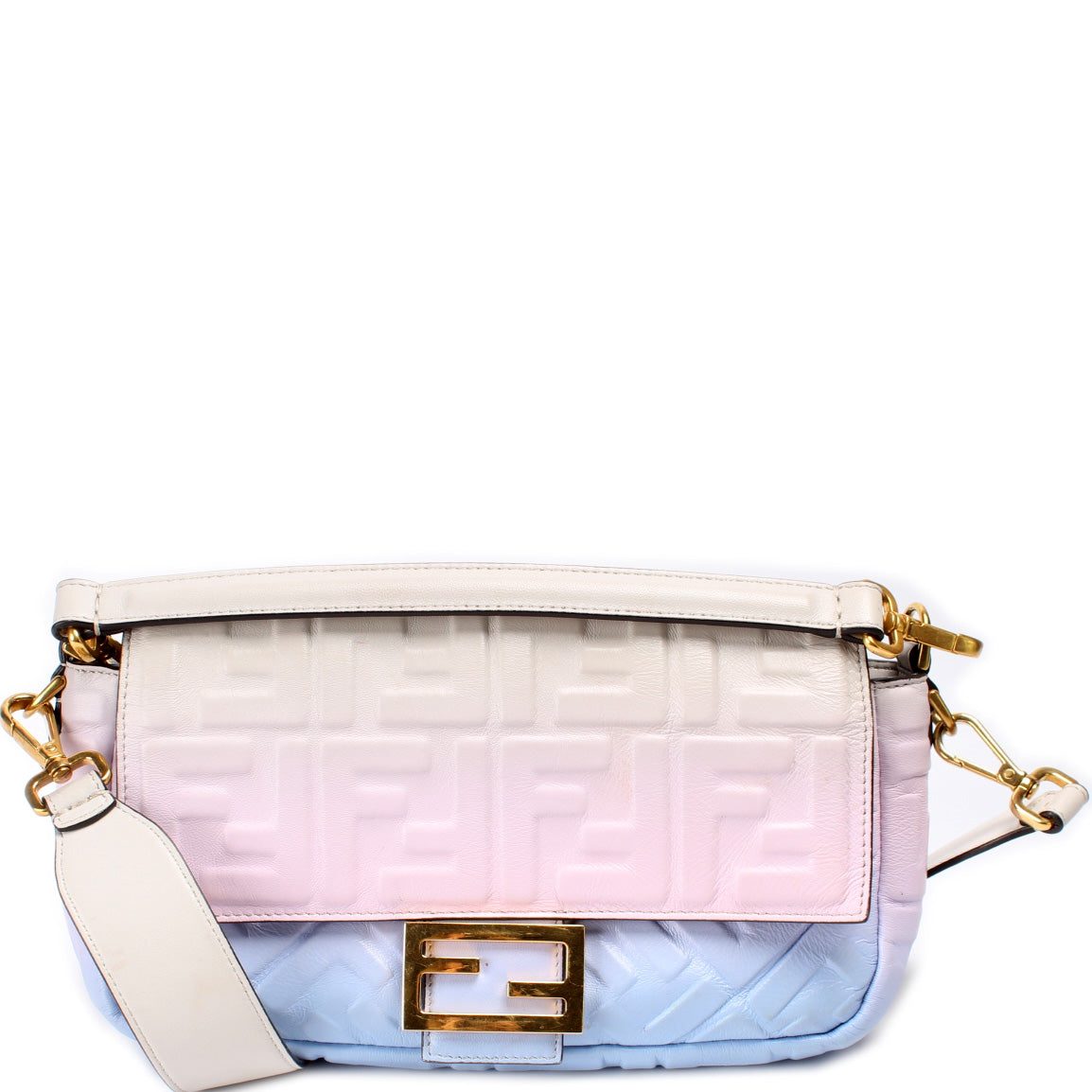 Fendi 8BR600uette FF Embossed Lambskin Bag
