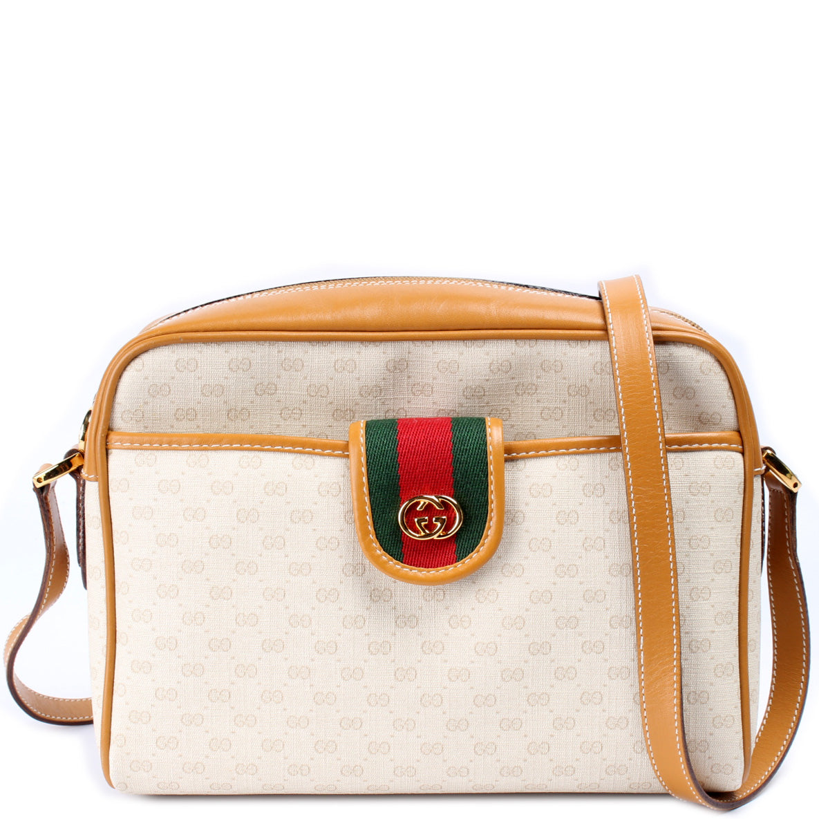 Gucci 001.56.0944 Vintage Micro GG Canvas Web Bag
