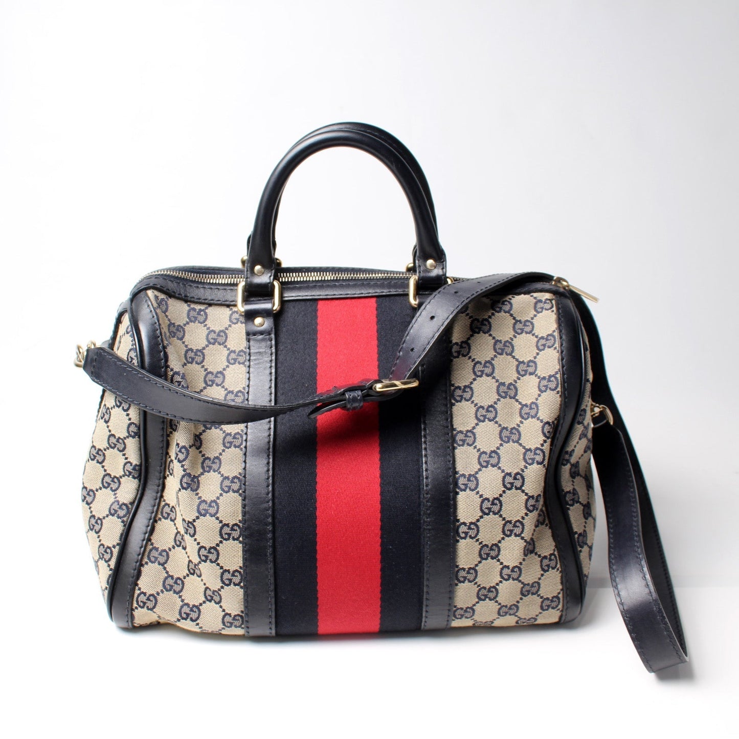 Gucci 247205 Boston GG Canvas Bag