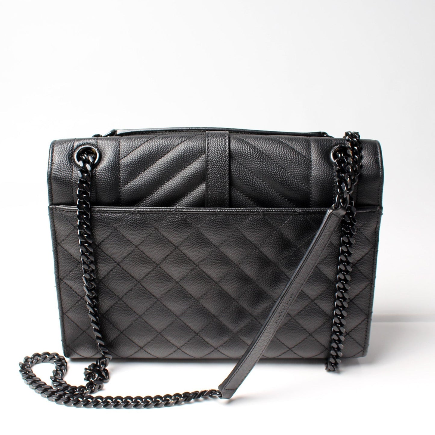Saint Laurent Grain De Monogram Triquilt Medium Satchel Bag
