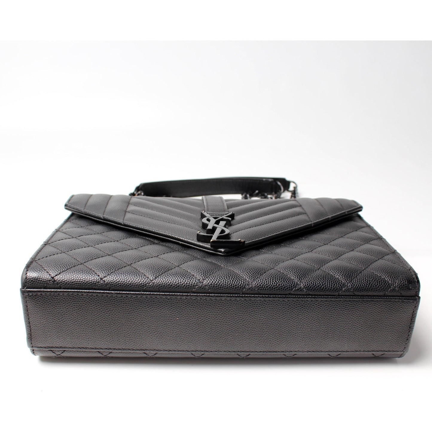 Saint Laurent Grain De Monogram Triquilt Medium Satchel Bag