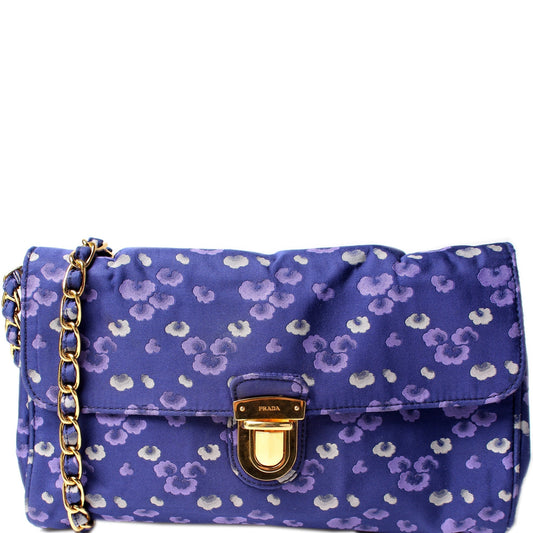 Prada Nylon Jacquard Crossbody Clutch Bag