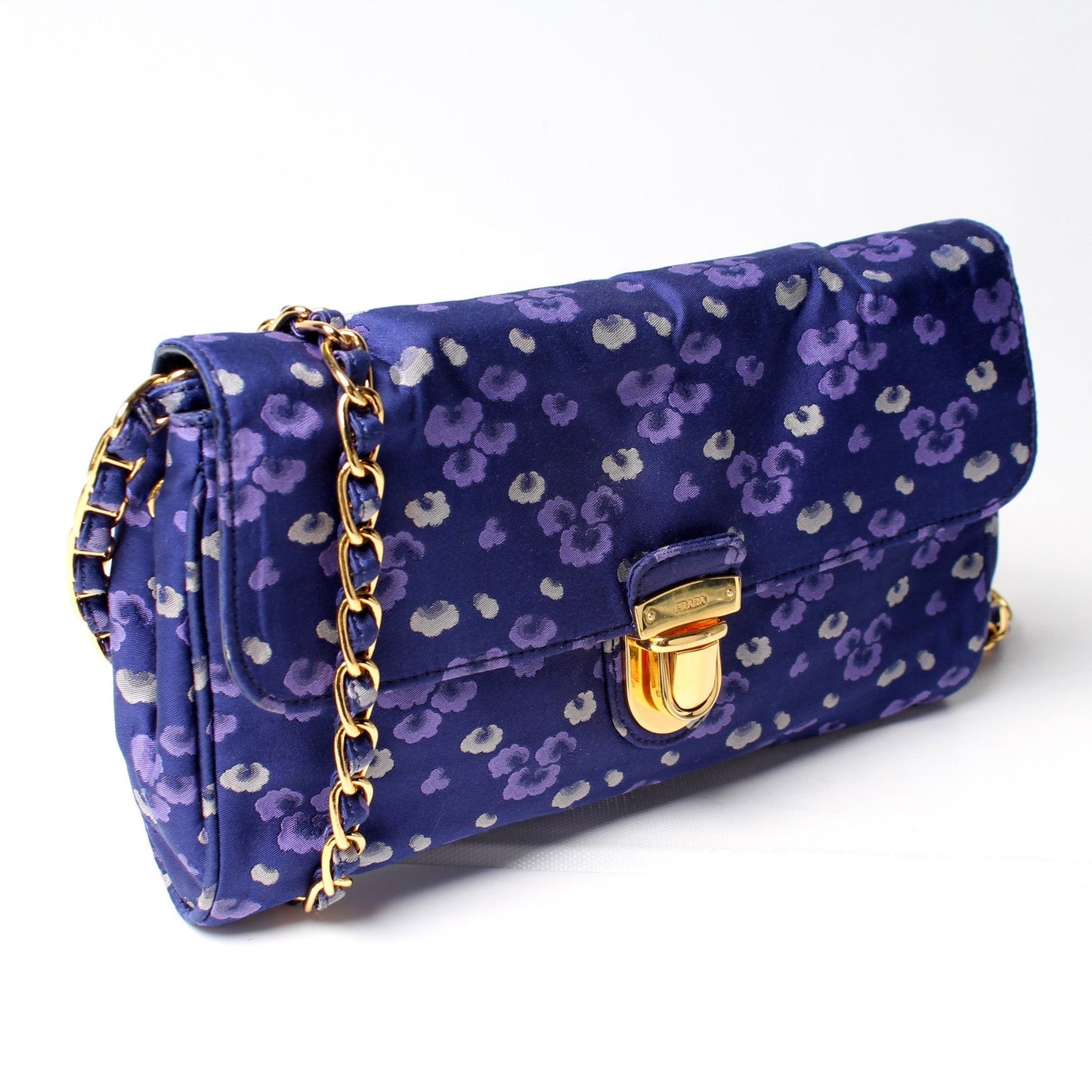 Prada Nylon Jacquard Crossbody Clutch Bag