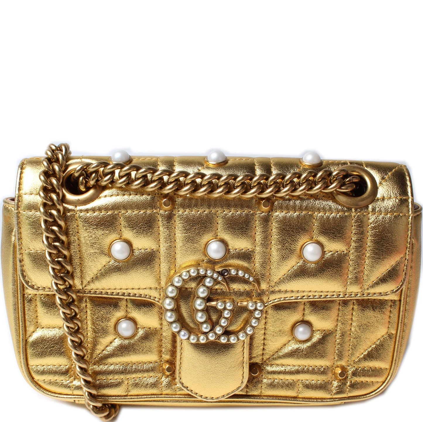 Gucci 446744 Marmont Shoulder Mini Flap Bag