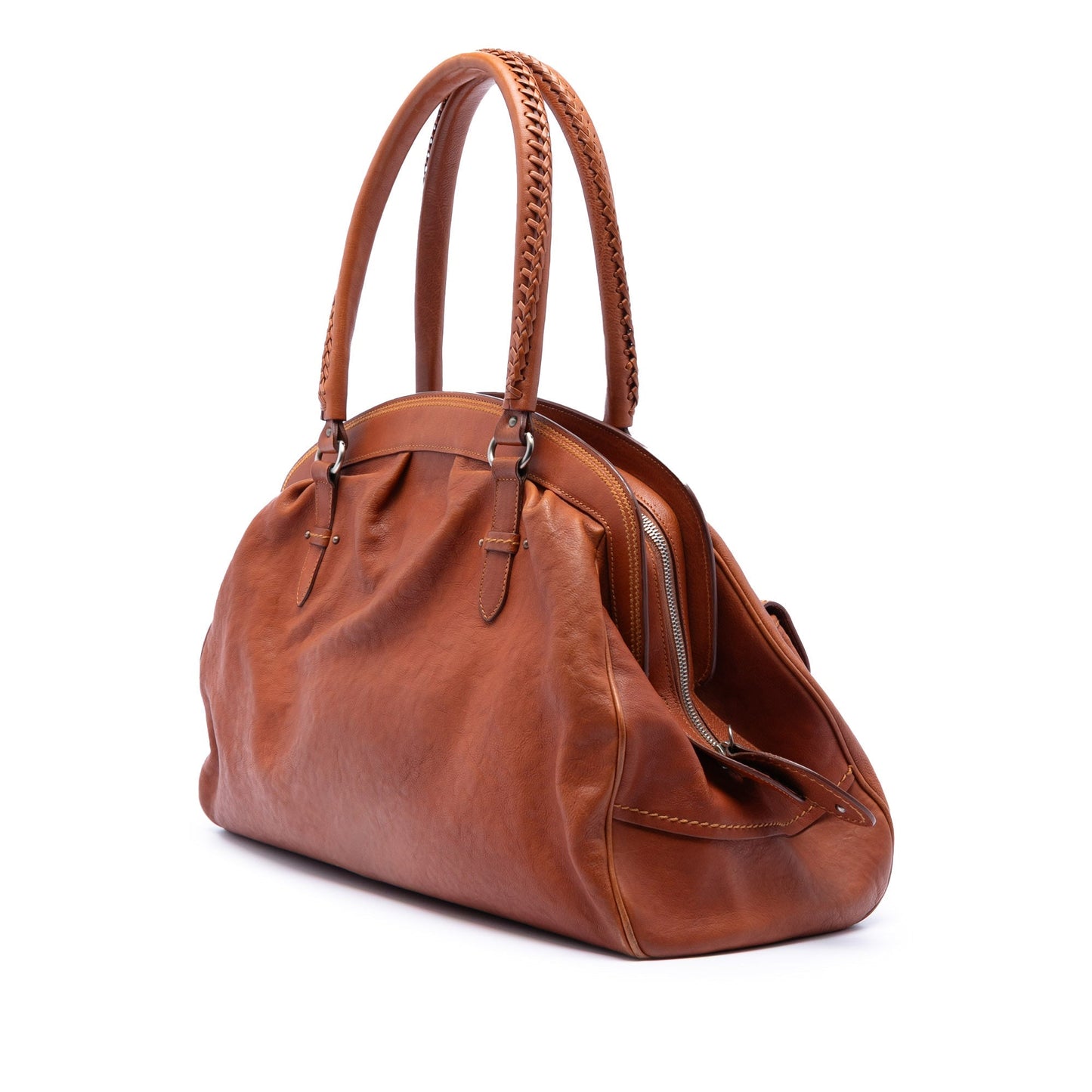 Brown Dior Large Calfskin My Dior Pockets Frame Handbag