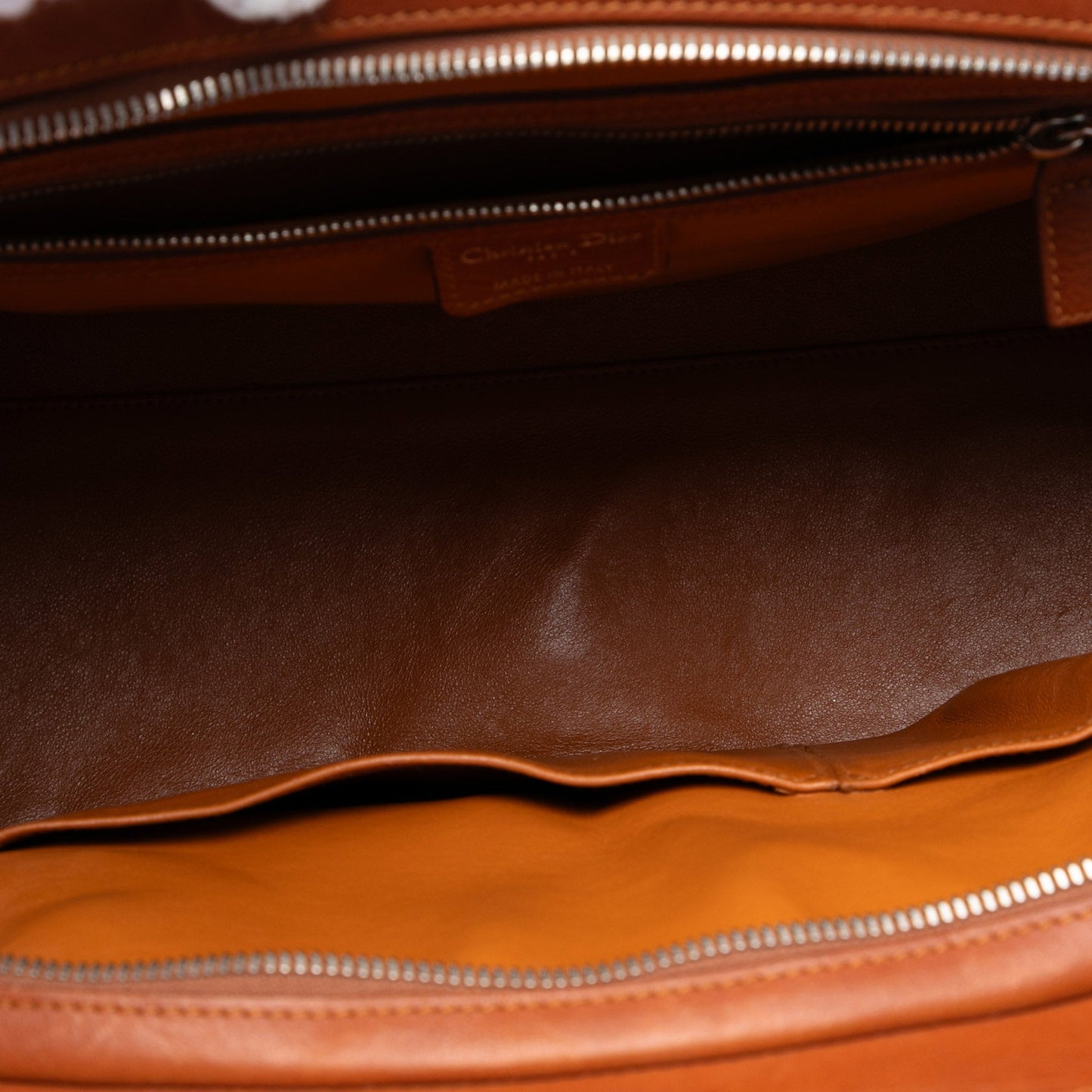Brown Dior Large Calfskin My Dior Pockets Frame Handbag