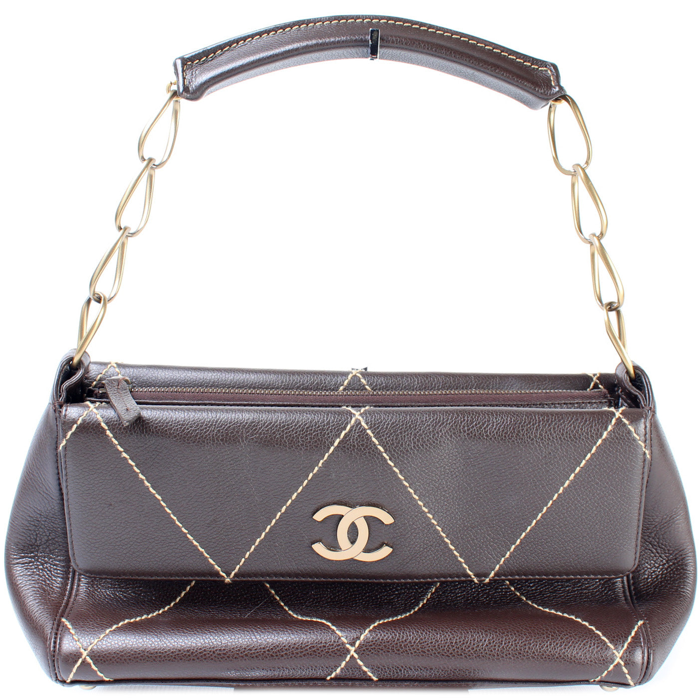 Chanel Surpique Vintage Leather Flap Bag