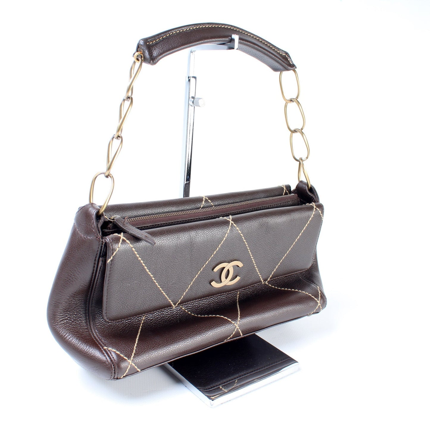 Chanel Surpique Vintage Leather Flap Bag