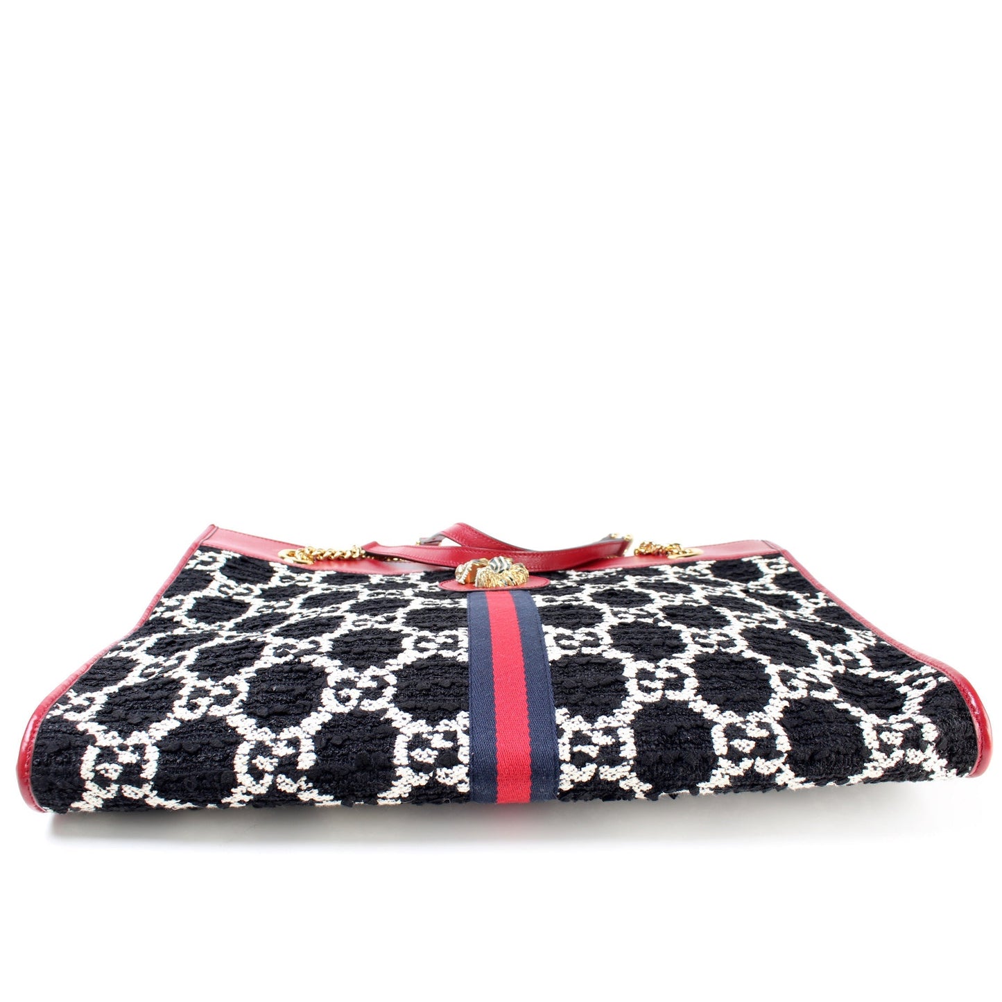 Gucci 537219 Tweed Rajah Chain GG Tote Large Bag