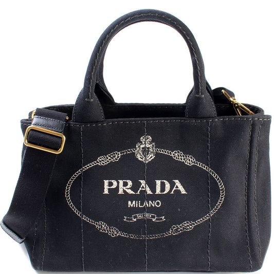 Prada Canapa Canvas Small Tote Bag