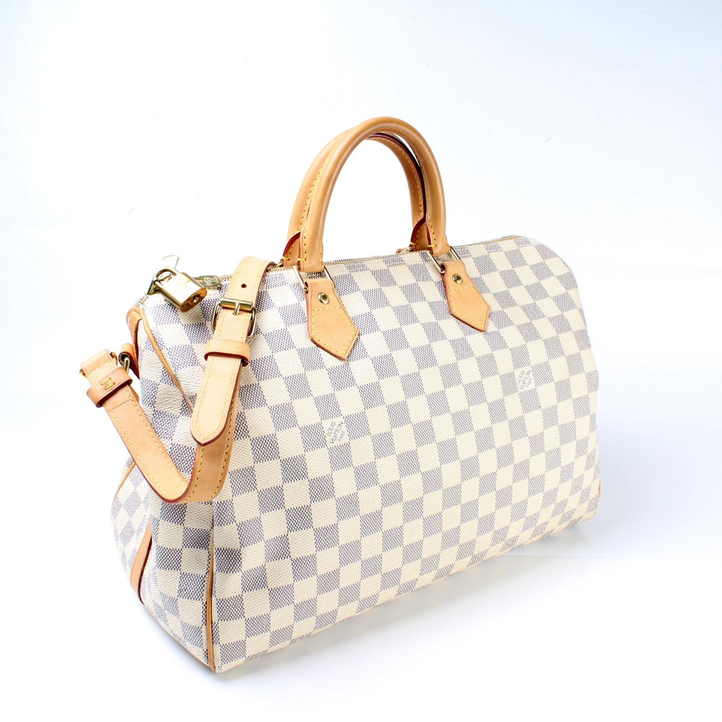 Louis Vuitton Speedy 35 With Bandouliere Damier Azur