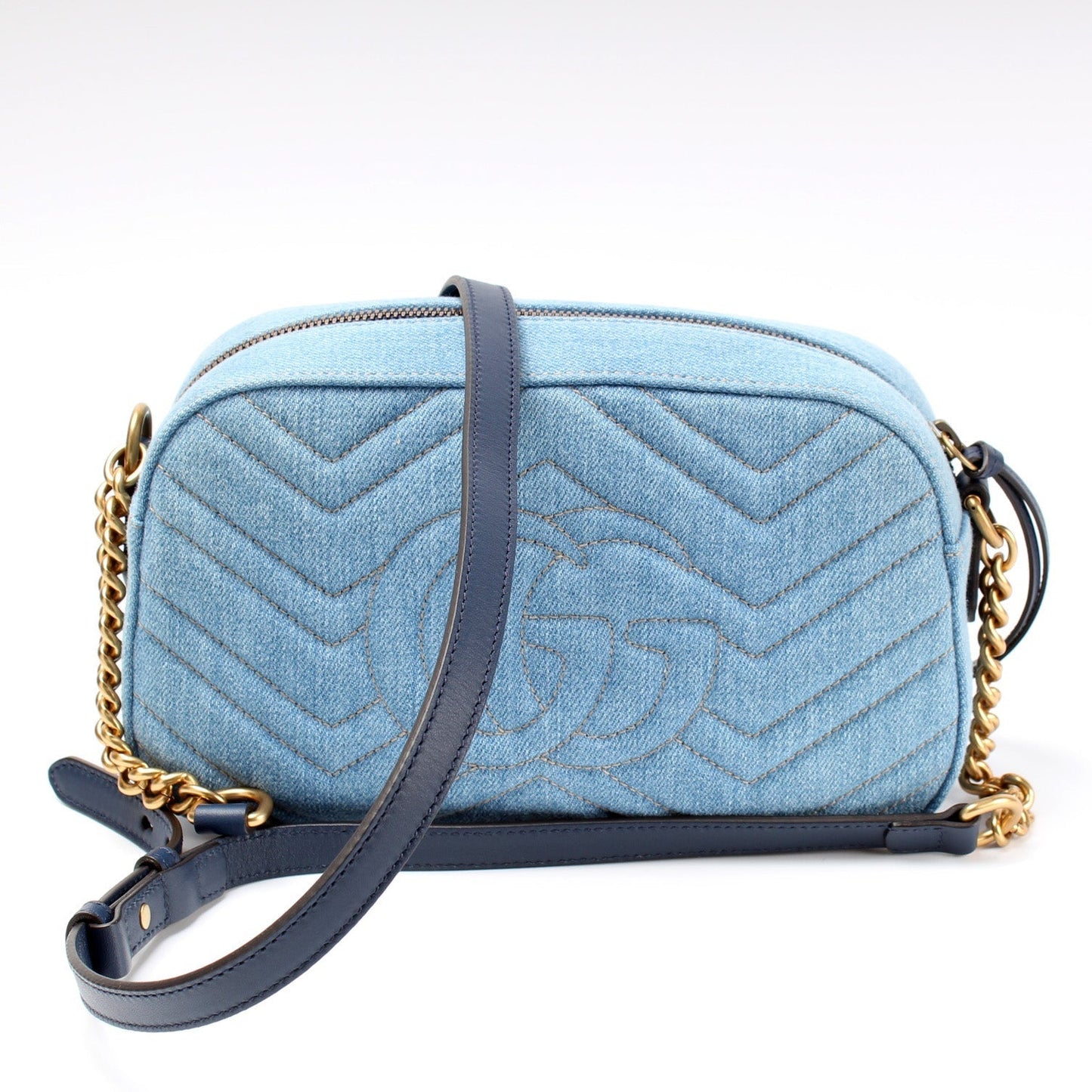 Gucci 447632 Marmont Small Denim Camera Bag