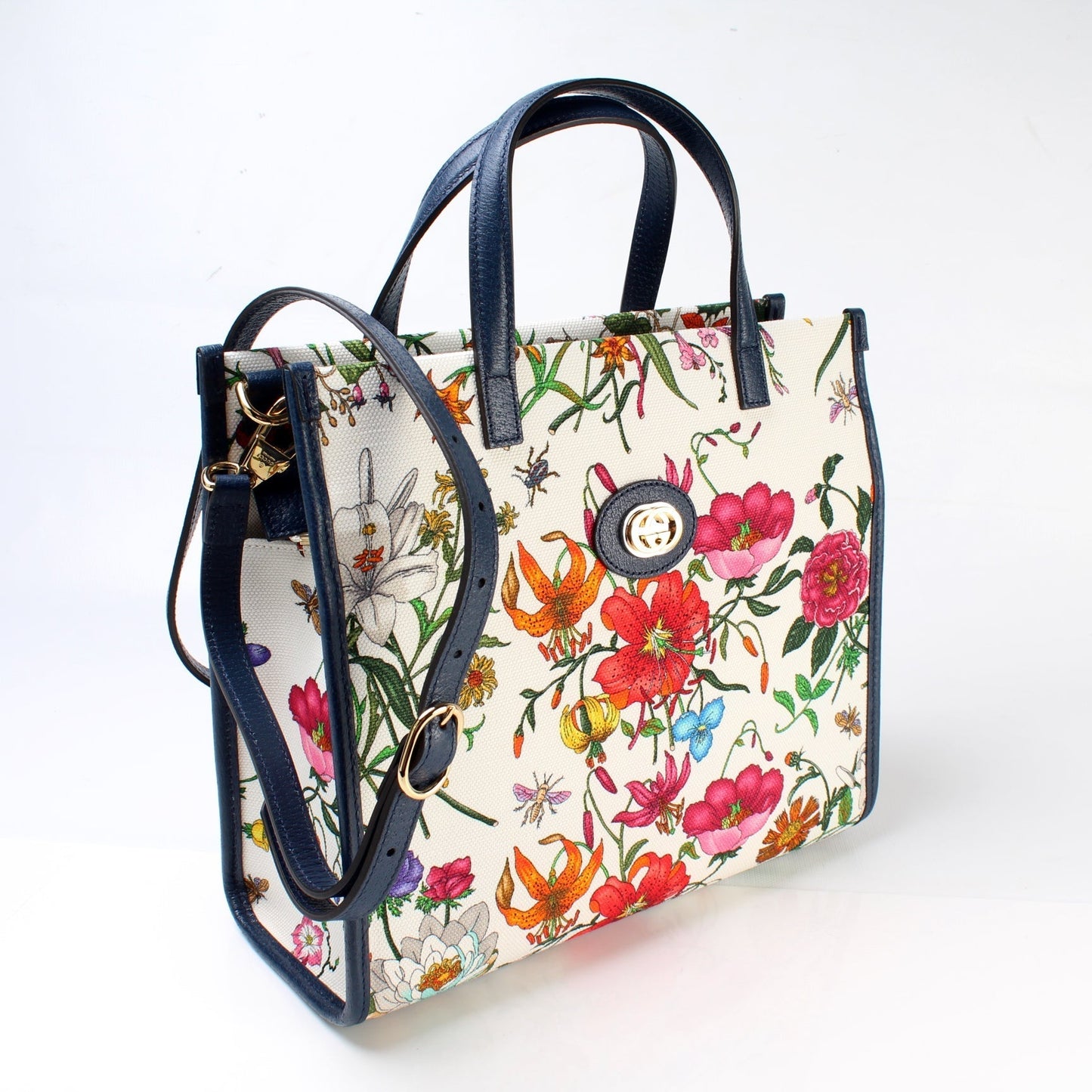 Gucci 550141 Flora Canvas Tote Medium Bag