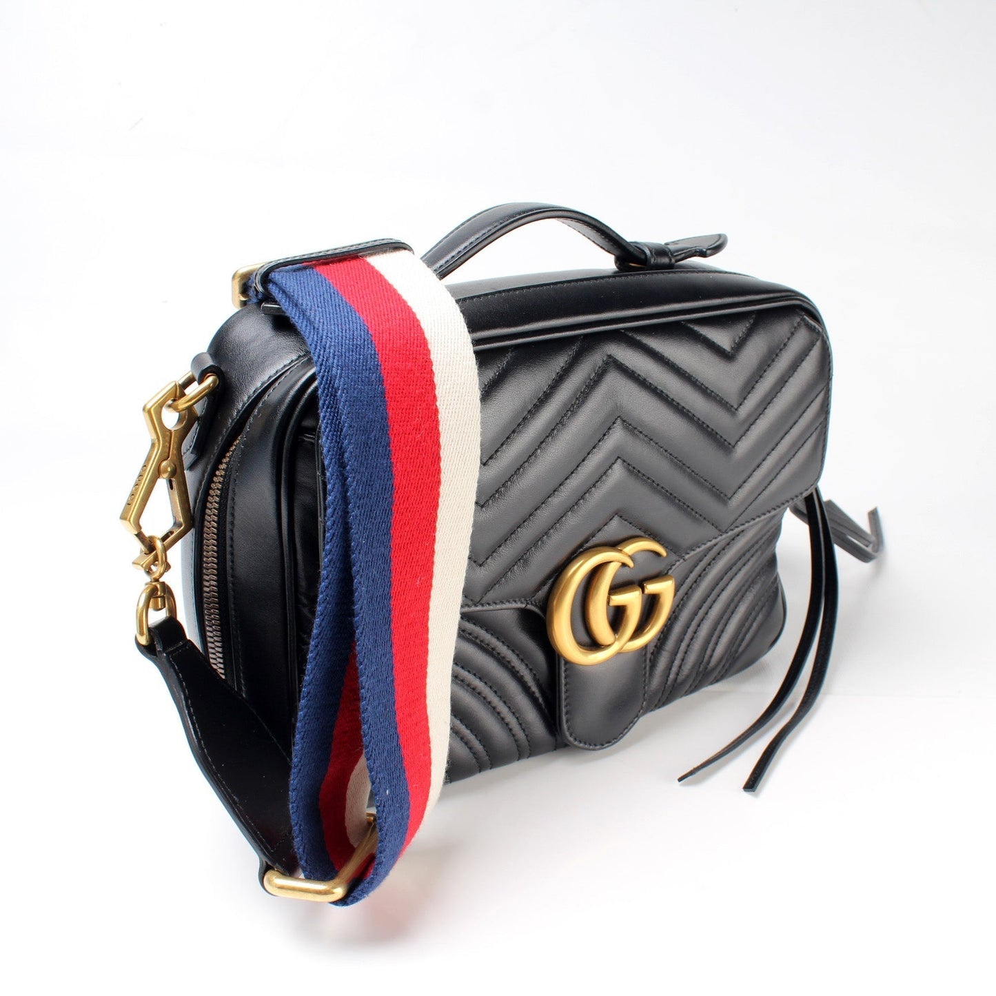 Gucci 498100 GG Marmont Top Handle Small Bag