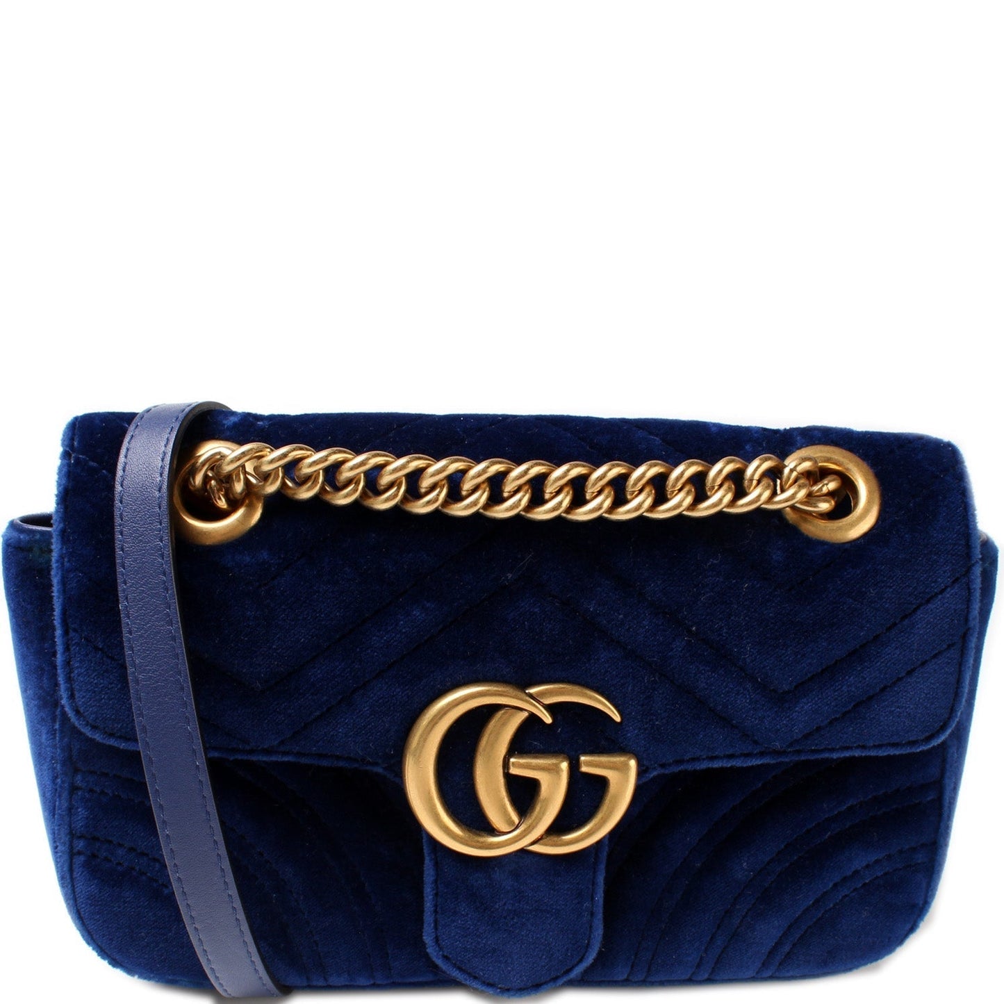 Gucci 446744 Marmont Shoulder Mini Velvet Flap Bag
