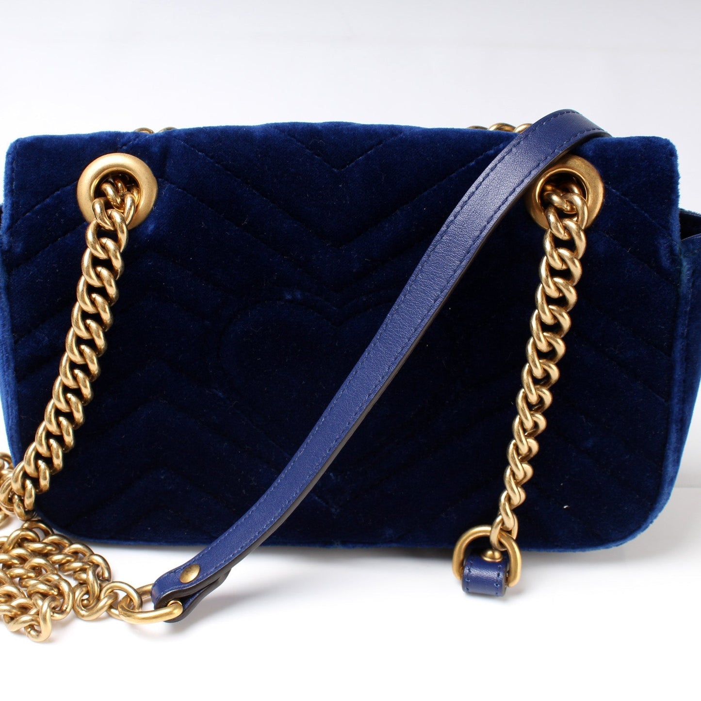 Gucci 446744 Marmont Shoulder Mini Velvet Flap Bag