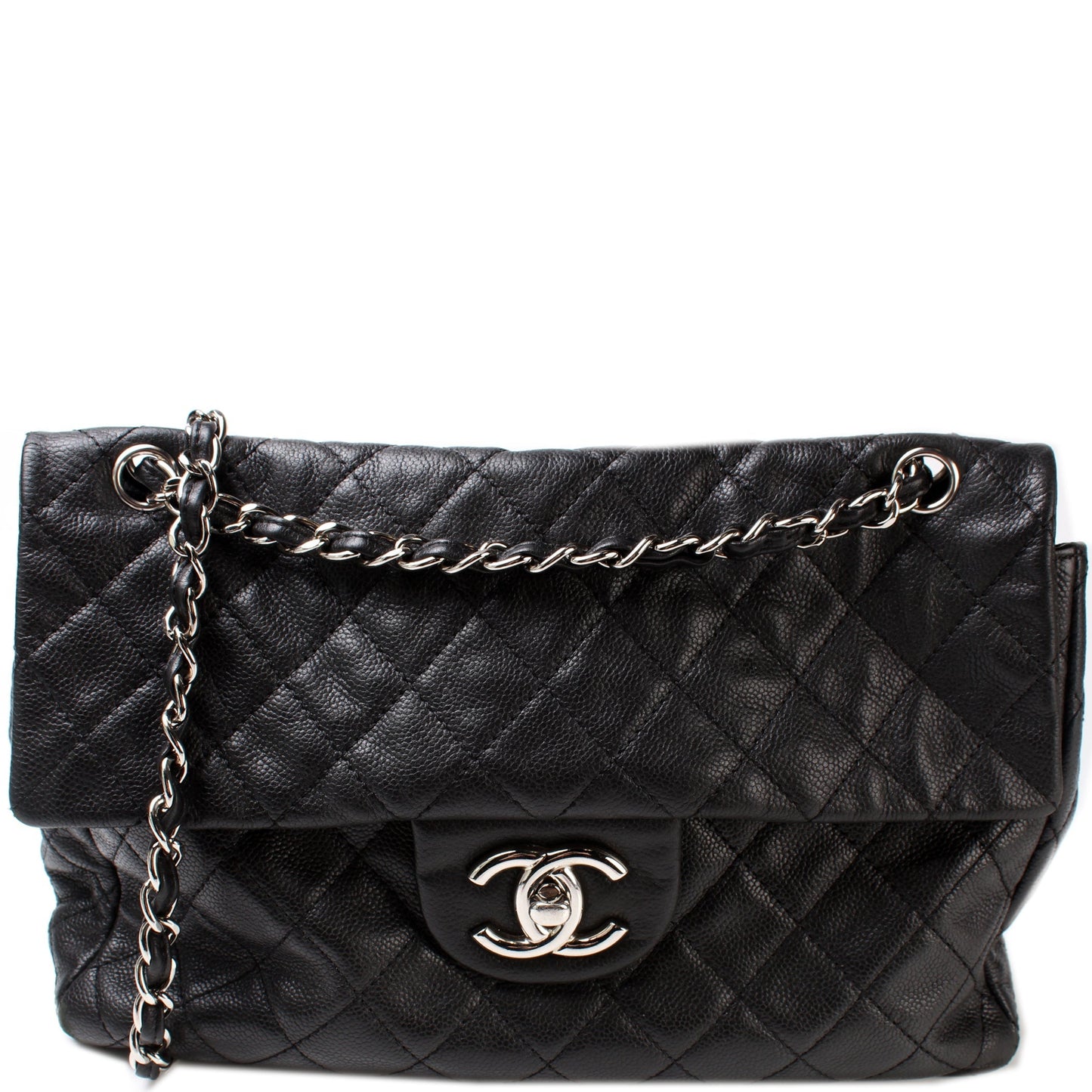 Chanel Washed Caviar Jumbo Single Flap 12M Bag