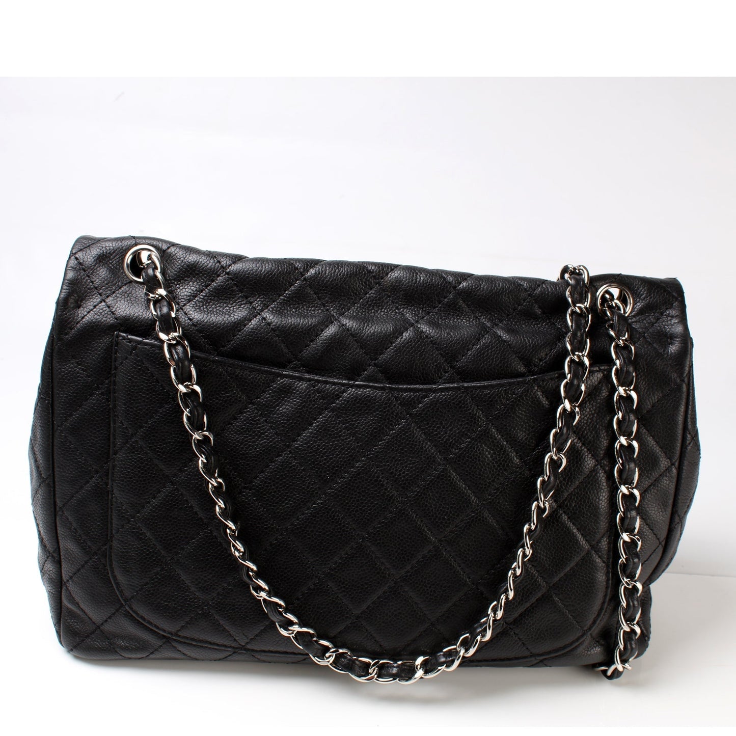 Chanel Washed Caviar Jumbo Single Flap 12M Bag