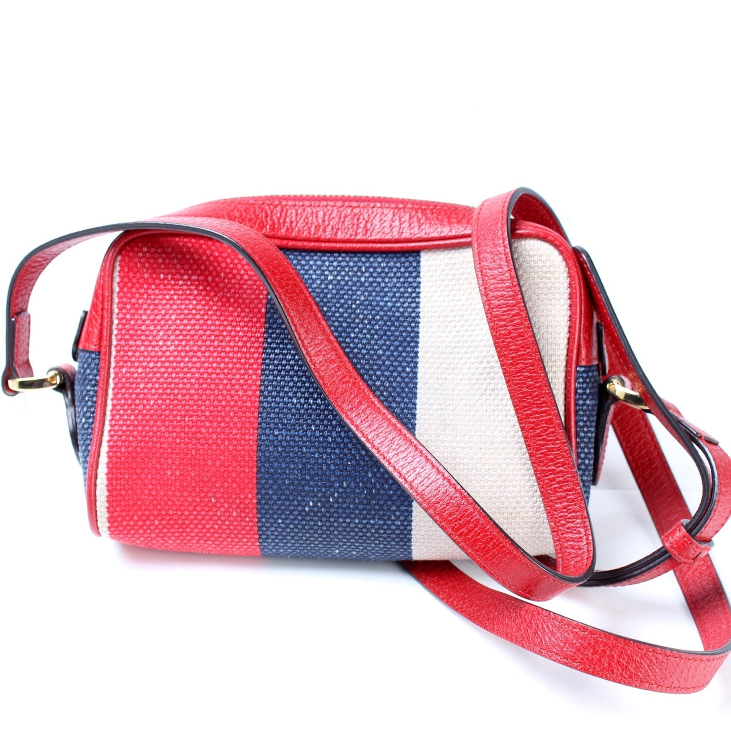 Gucci 517350 Canvas Stripe Mini Ophidia Bag