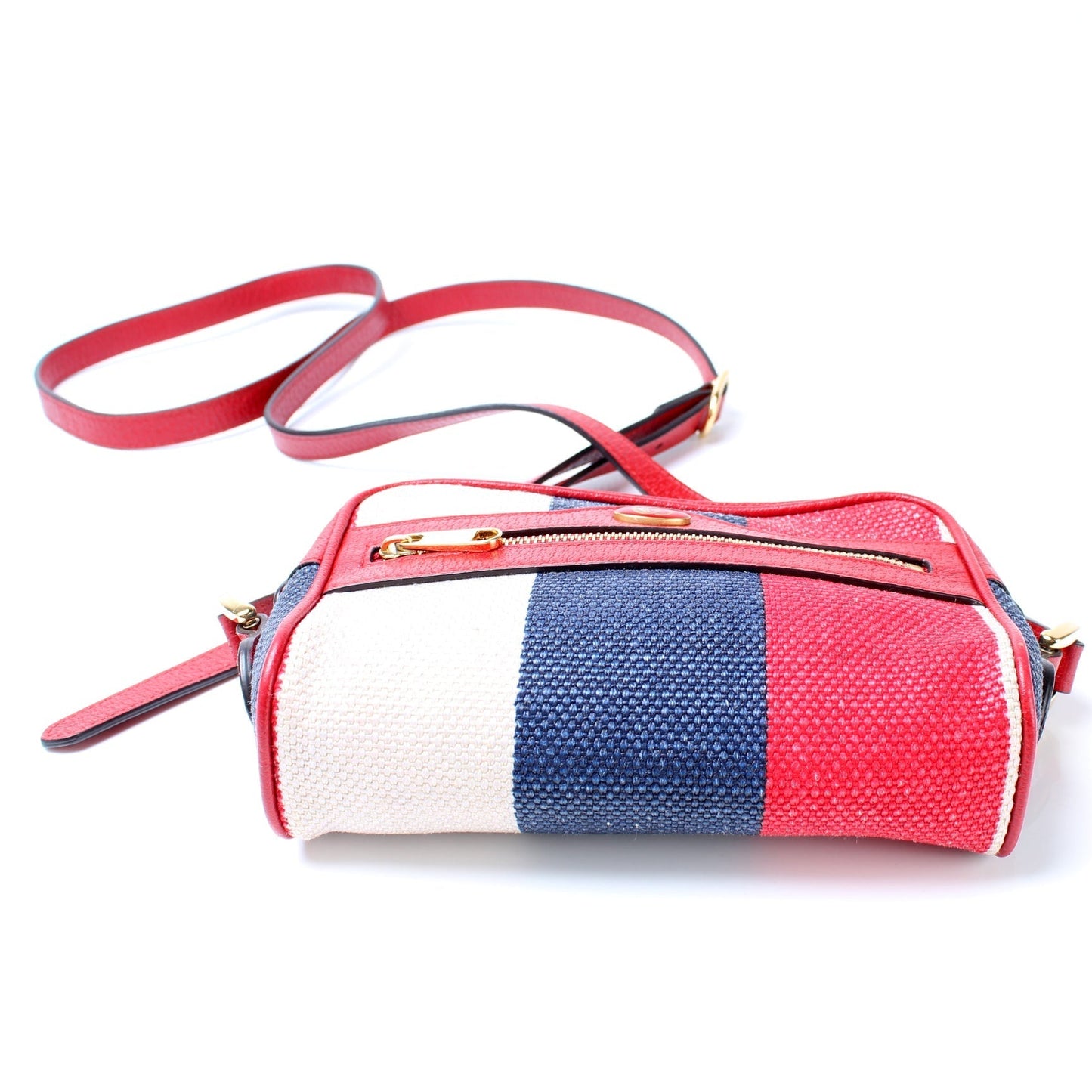 Gucci 517350 Canvas Stripe Mini Ophidia Bag