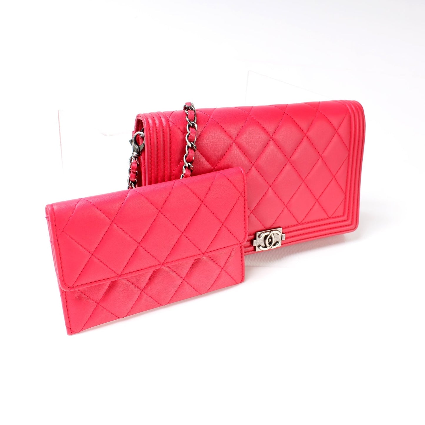 Chanel Boy Clutch On Short Chain Lambskin Bag