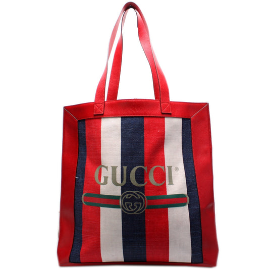Gucci 523781 Logo Striped Tote Bag