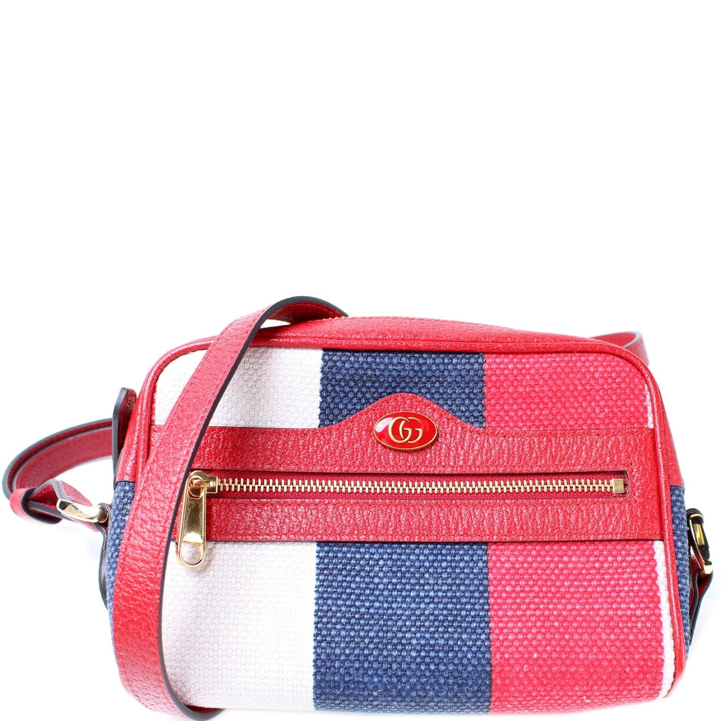 Gucci 517350 Canvas Stripe Mini Ophidia Bag