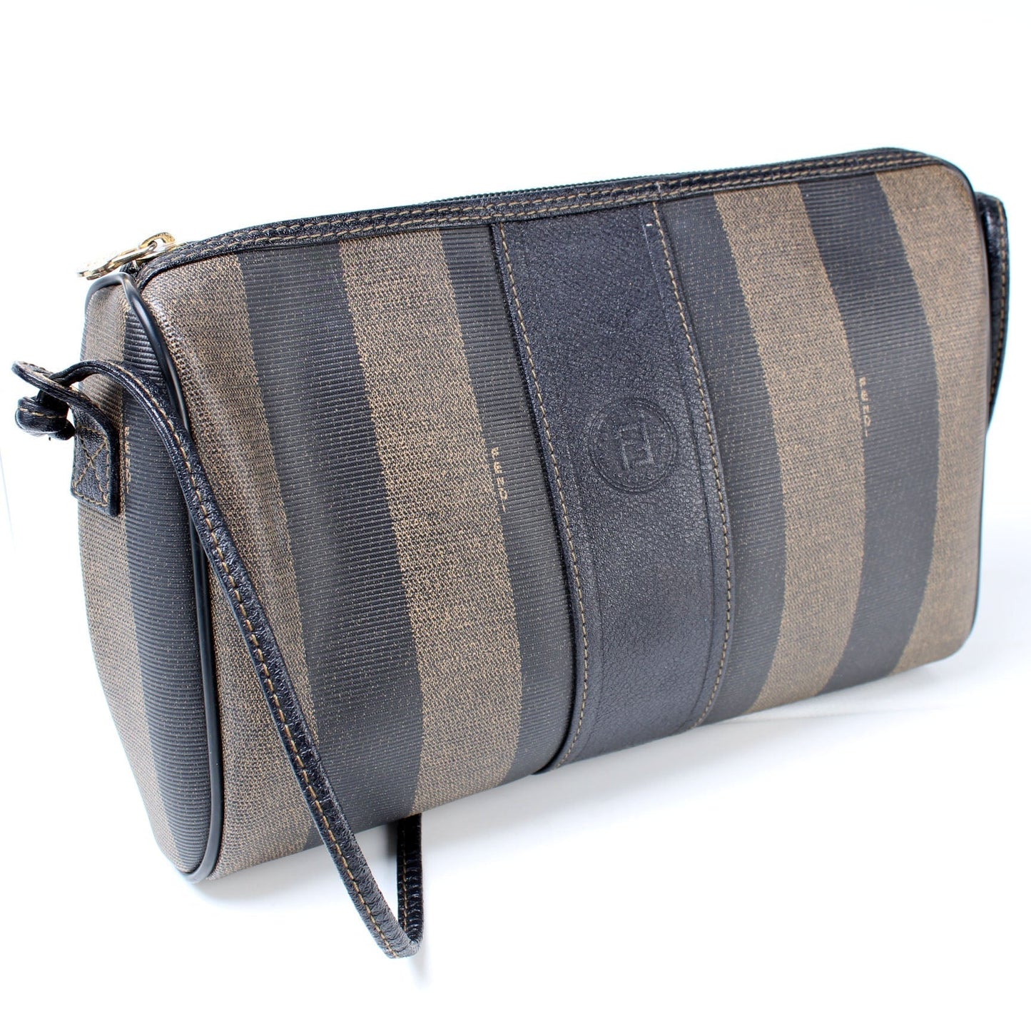Fendi Pequin Stripe Vintage Crossbody Bag