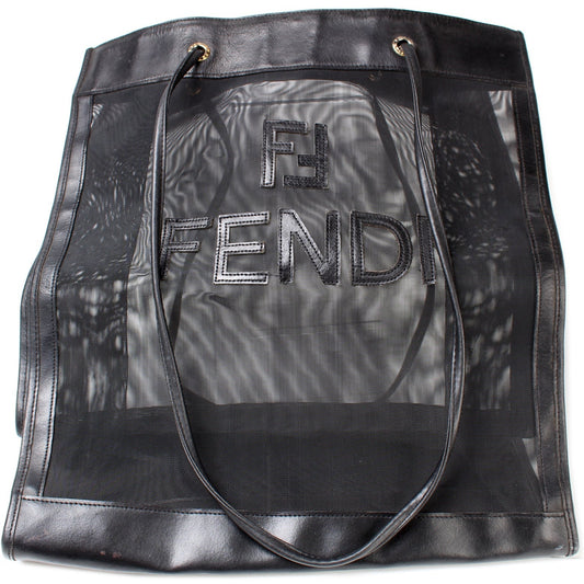 Fendi Mesh FF Logo Shopping Tote Bag