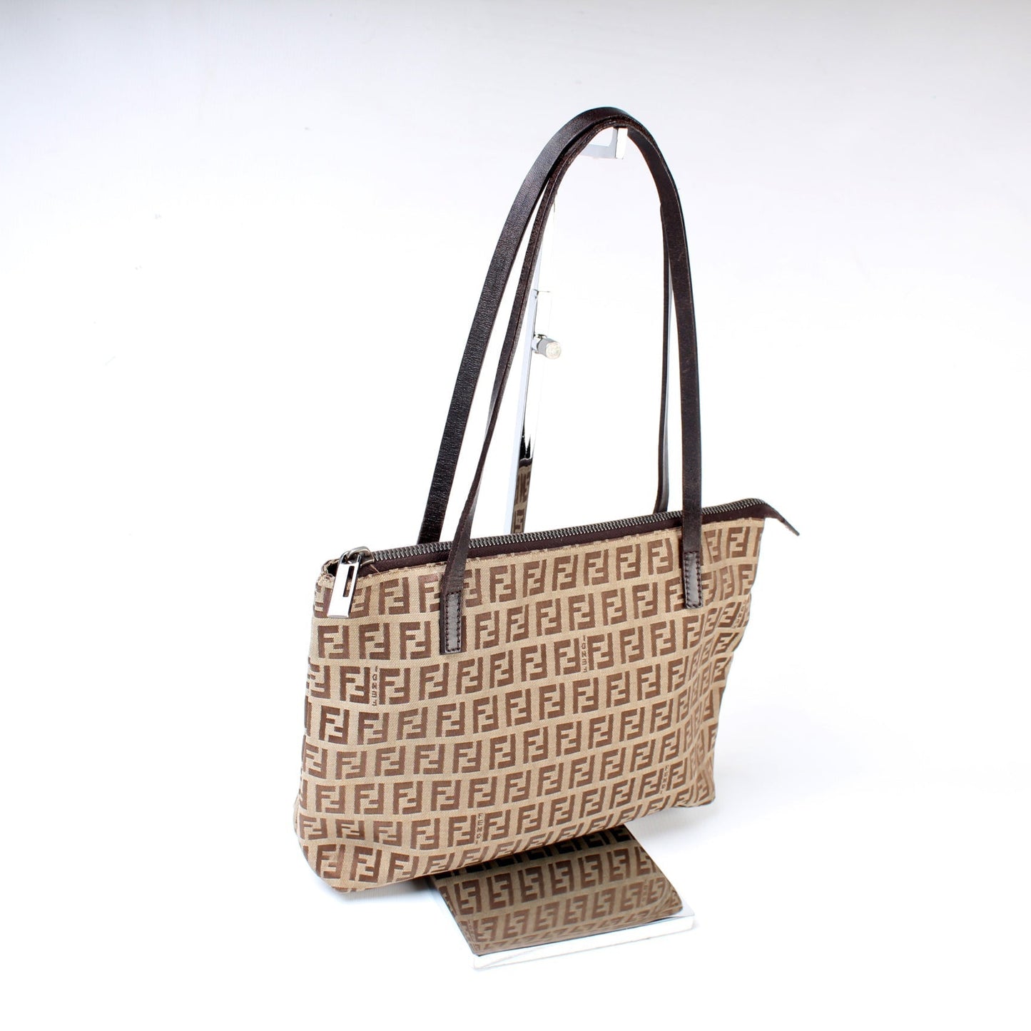 Fendi 8BH021 Zucchino Zip Tote Small Bag