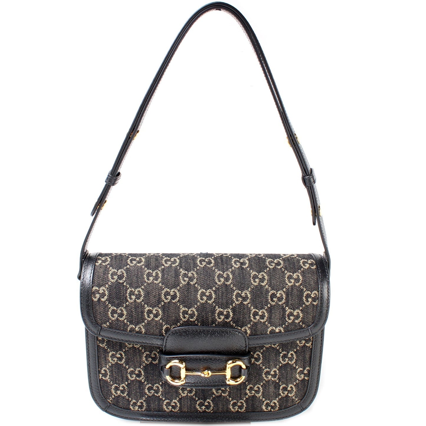 Gucci 602204 Horsebit 1955 Denim Shoulder Bag