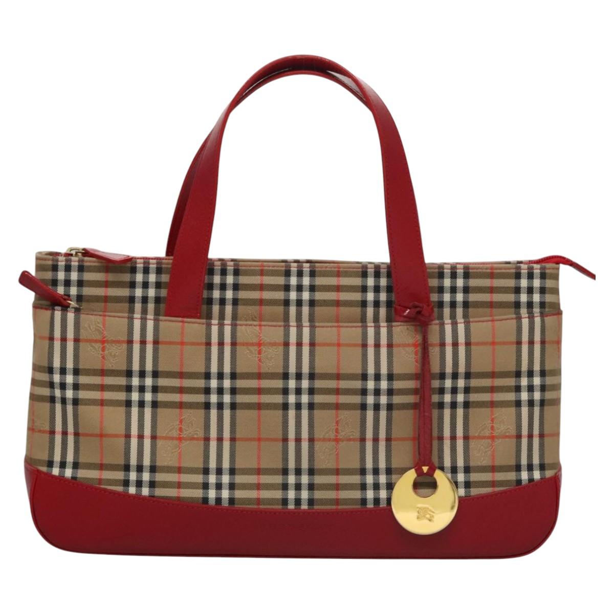 Burberry Nova Check Beige Canvas Handbag ( )