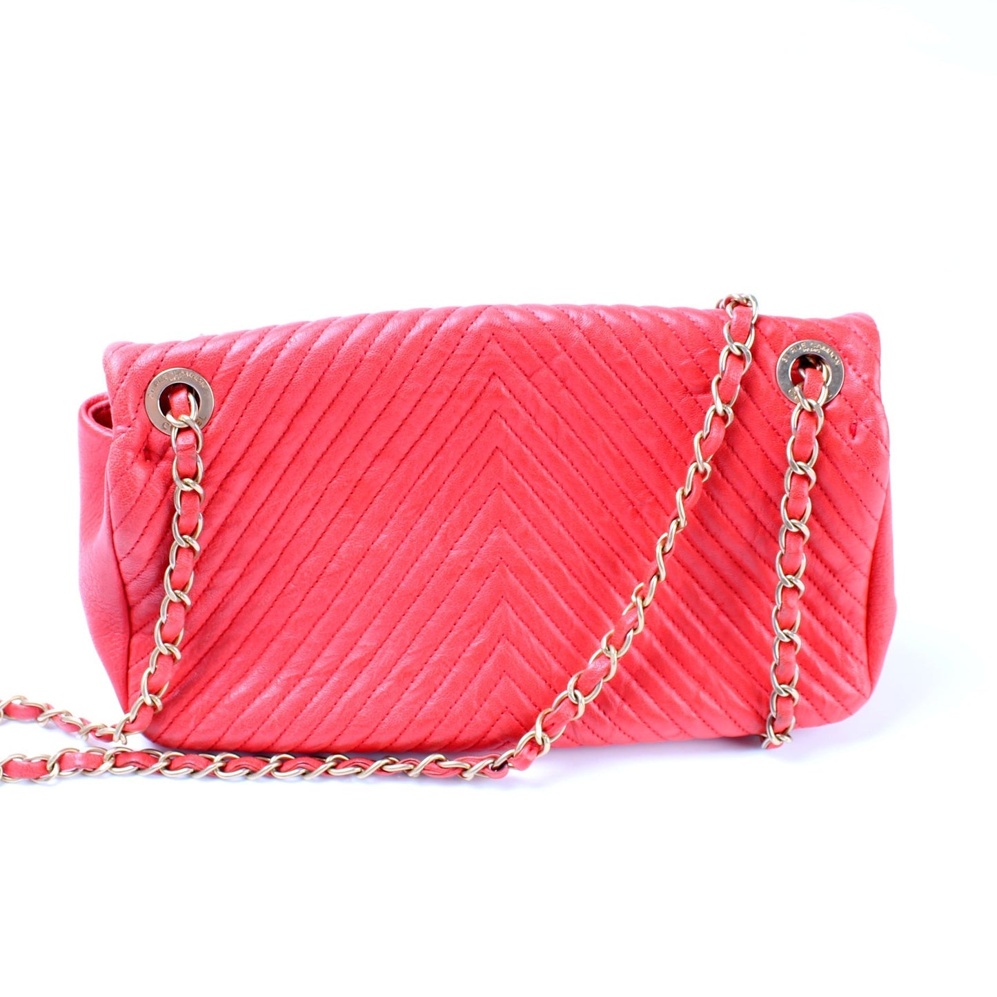 Chanel Medallion Charm Flap Chevron Wrinkled Lambskin 20M Bag