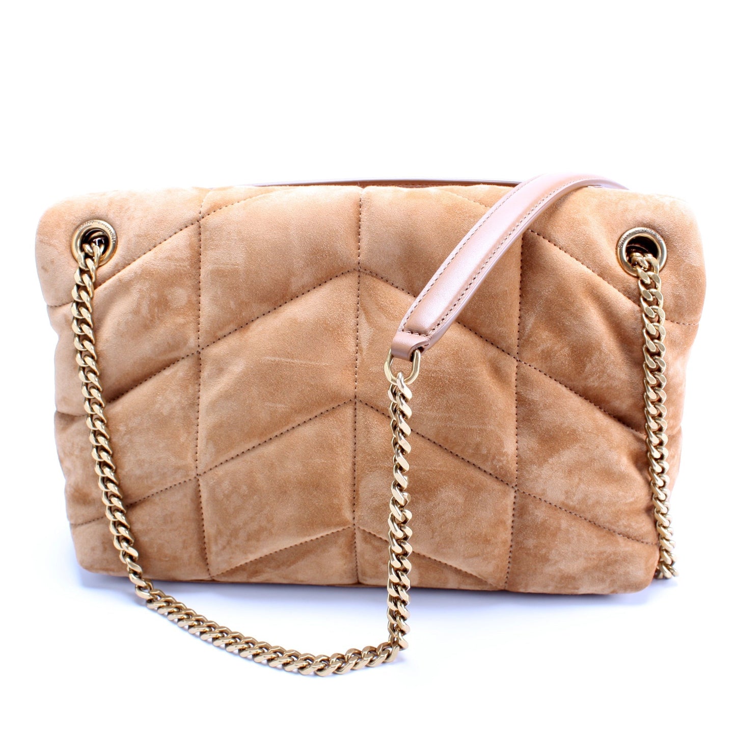 Saint Laurent Puffer Quilted Small Suede Bag