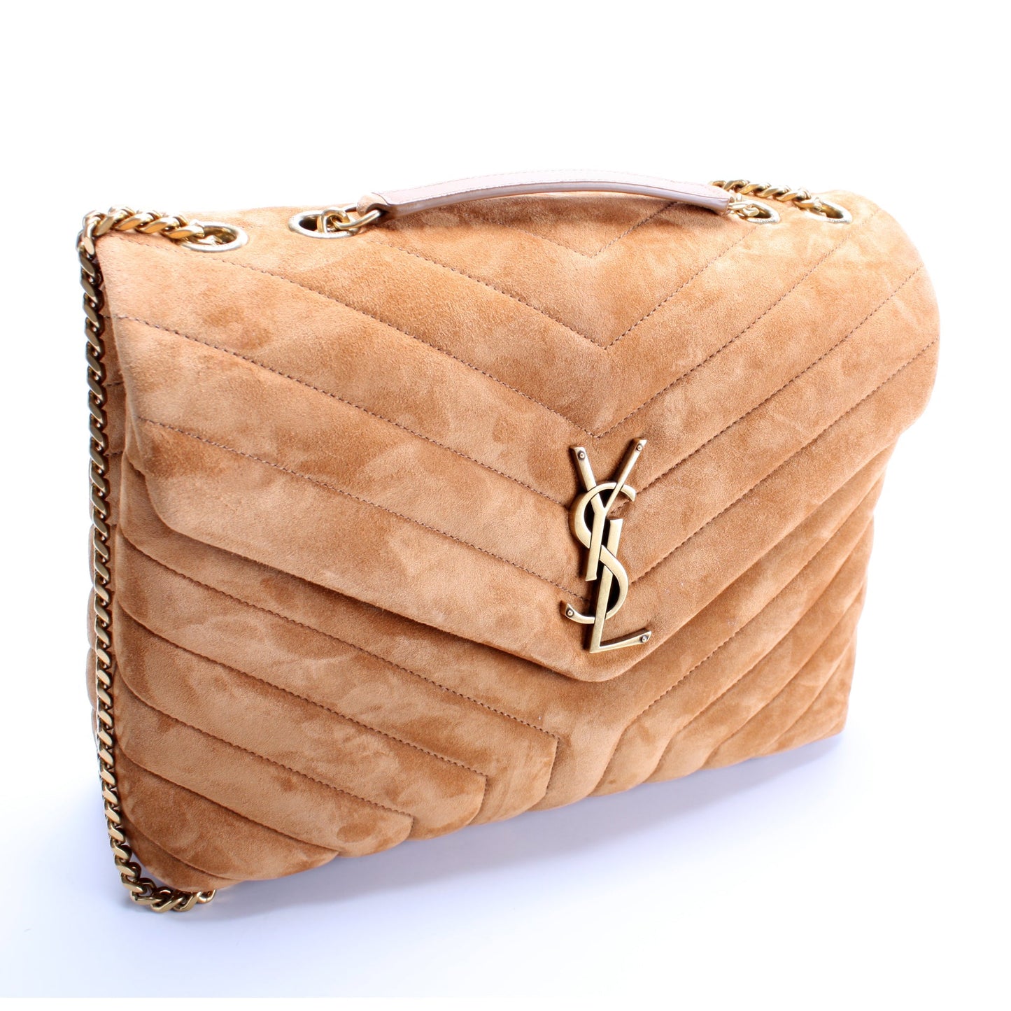 Saint Laurent Loulou Medium Quilted Suede Bag