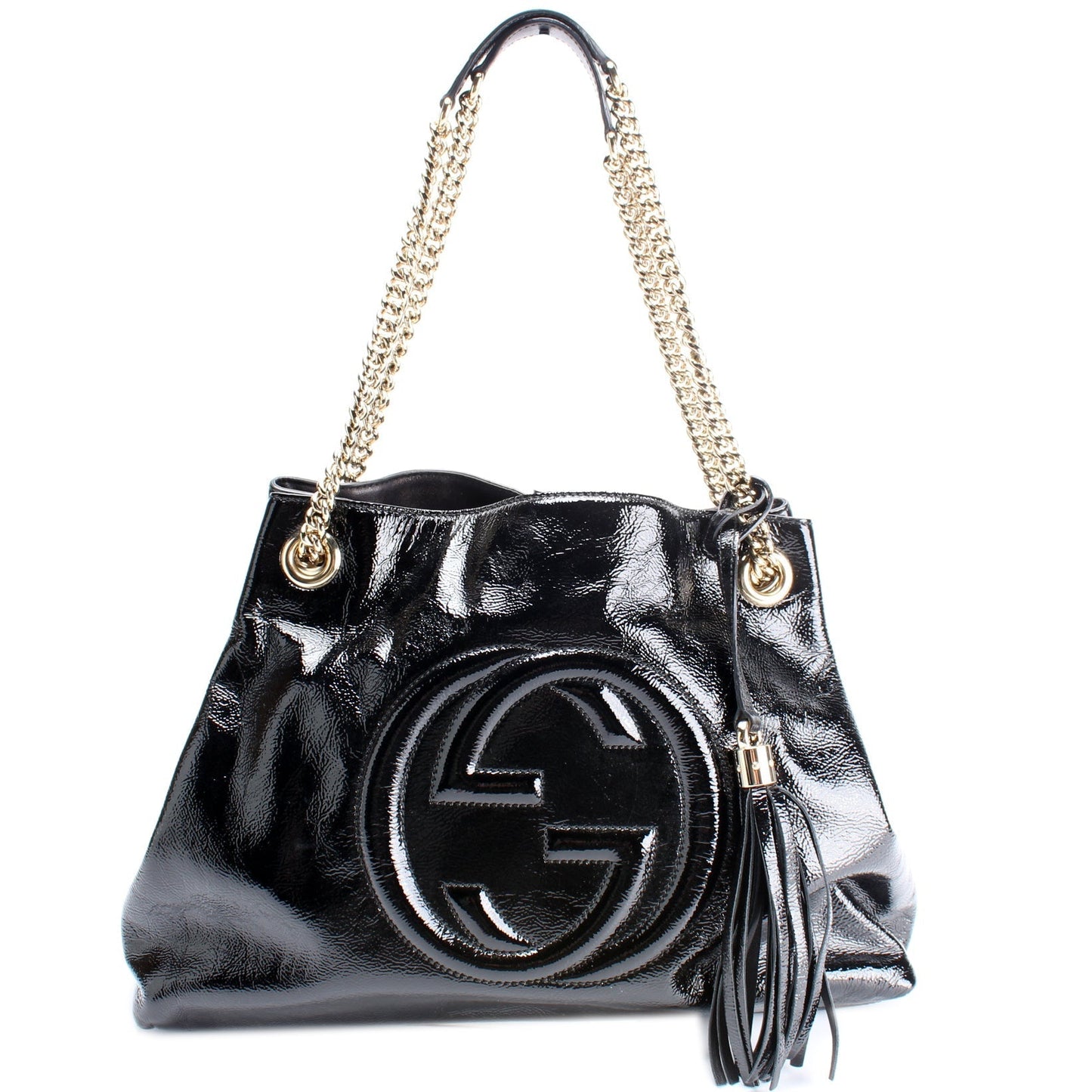 Gucci 308982 Soho Patent Leather Shoulder Medium Bag