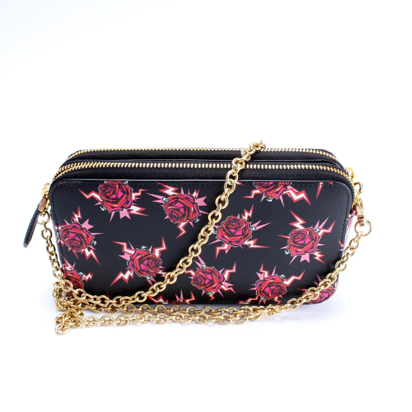Prada 1DH010 Saffiano Double Zip WOC Bag