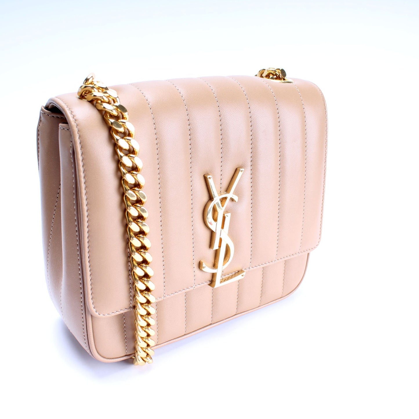Saint Laurent Vicky Medium Chain Lambskin Bag