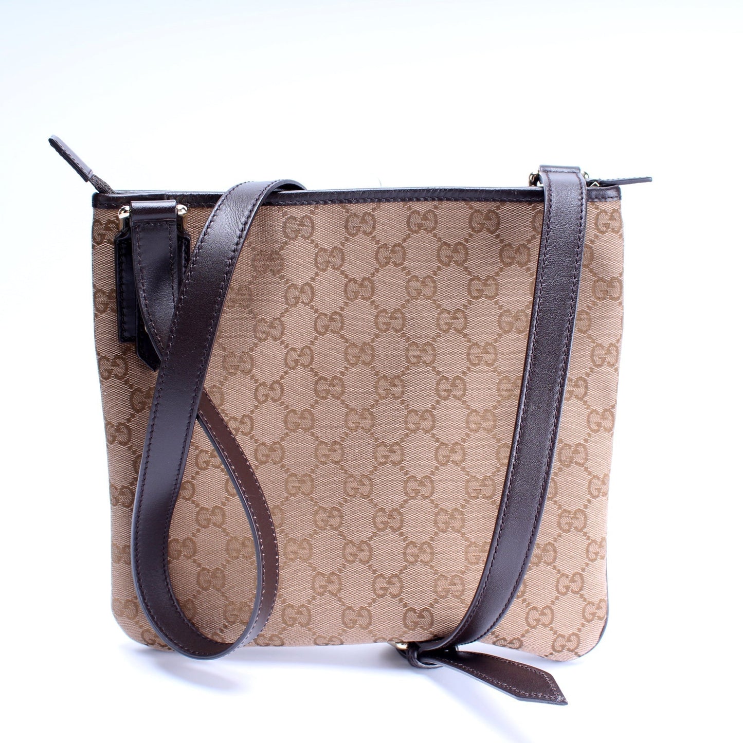 Gucci 257246 GG Canvas Flat Messenger Bag