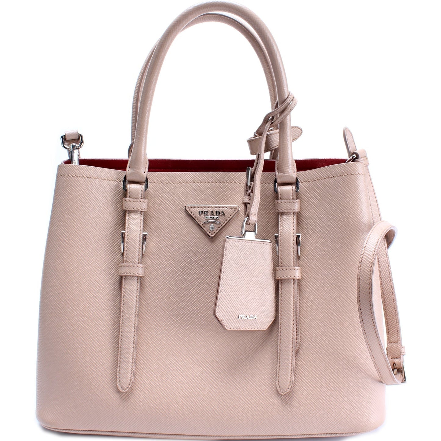 Prada Saffiano Cuir Covered Strap Double Bag