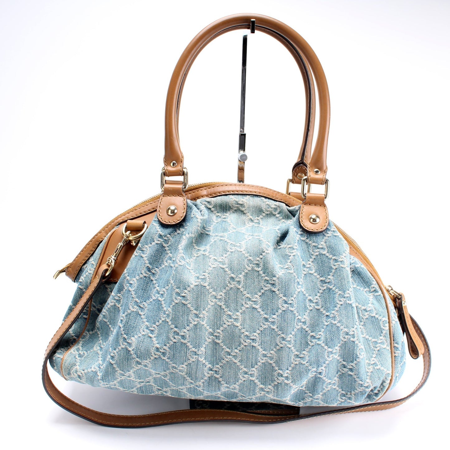 Gucci 223974 GG Denim Sukey Boston Bag