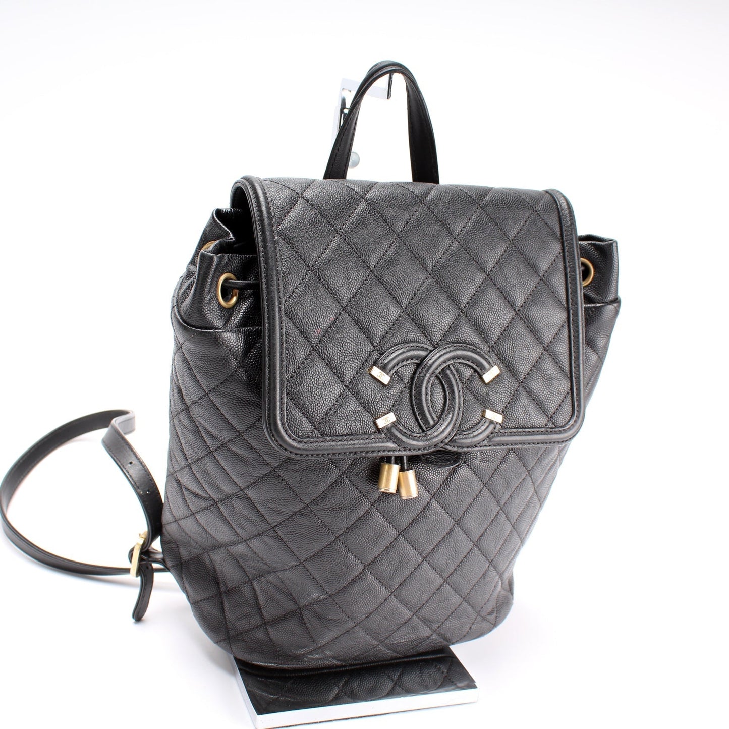 Chanel CC Filigree Backpack Caviar 25M Bag