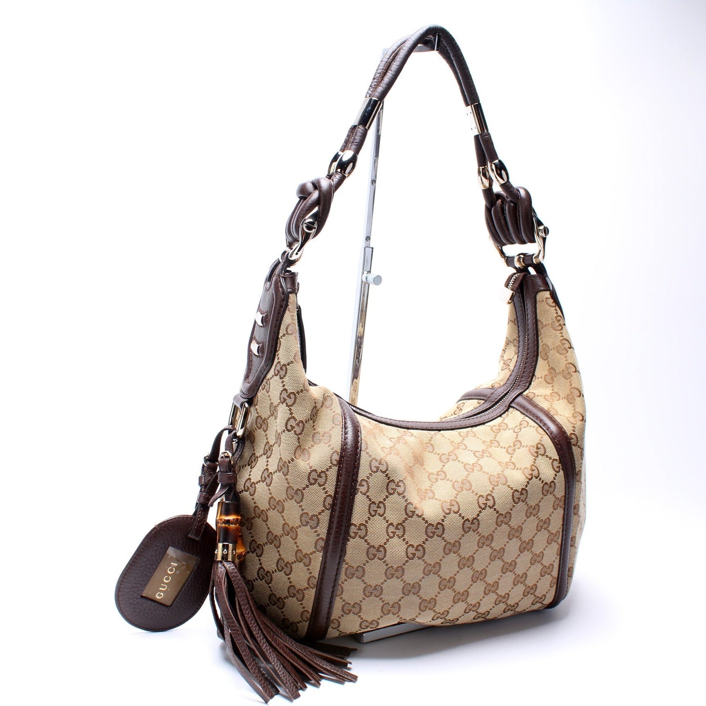 Gucci 240261 GG Canvas Techno Horsebit Hobo Bag