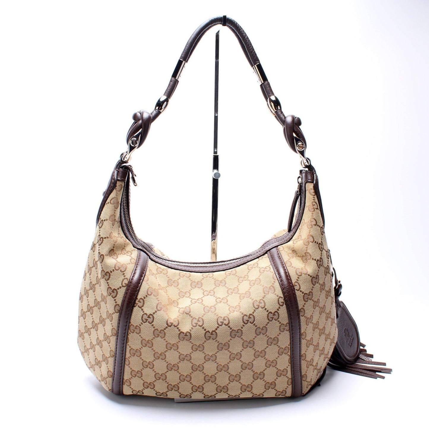 Gucci 240261 GG Canvas Techno Horsebit Hobo Bag