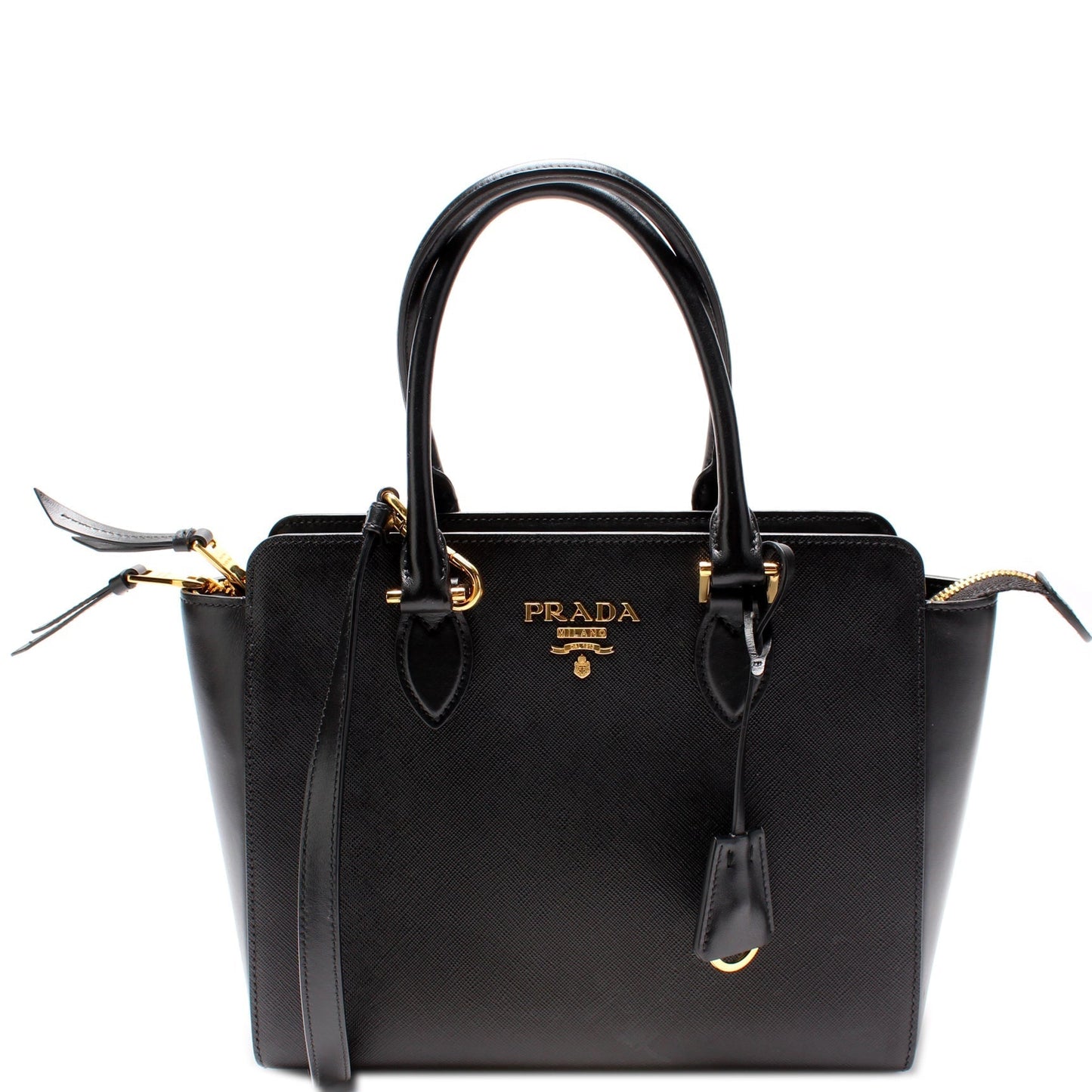 Prada Saffiano/Calfskin Top Handle Bag