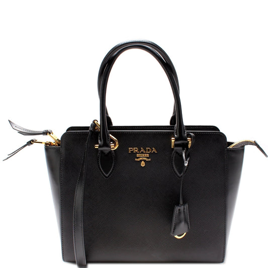Prada Saffiano/Calfskin Top Handle Bag