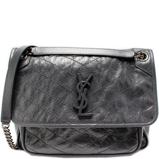 Saint Laurent Niki Medium Crinkle Leather 498958 Bag