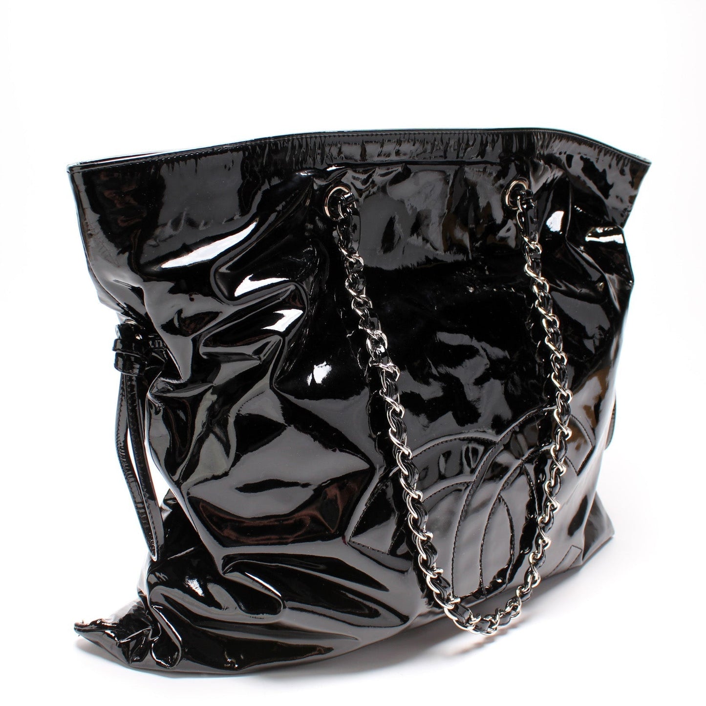 Chanel CC Bon Bon Patent Leather Tote Large Bag